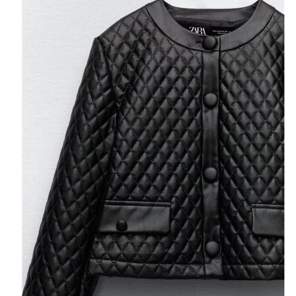 🆕 Quilted Vegan Leather Jacket - Picture 5 of 6